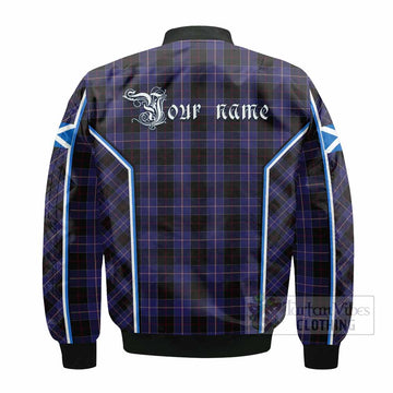 Dunlop Tartan Crest Bomber Jacket Scotland Coat of Arm Flag Style