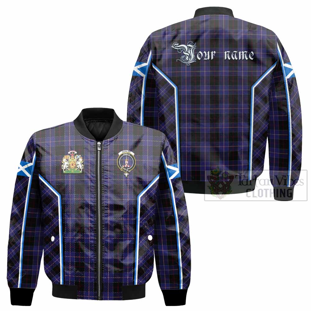 Dunlop Tartan Crest Bomber Jacket Scotland Coat of Arm Flag Style - Tartan Vibes Clothing