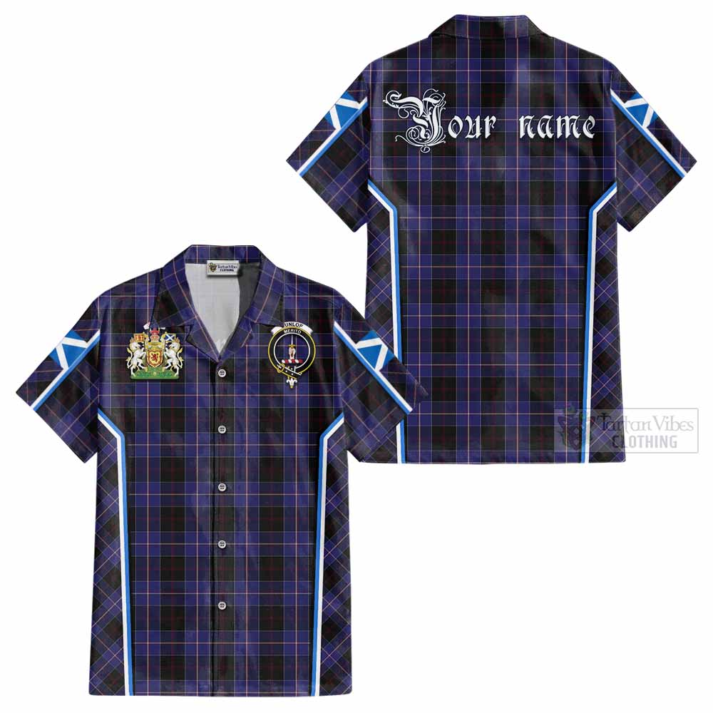 Dunlop Tartan Crest Cotton Hawaiian Shirt Scotland Coat of Arm Flag Style - Tartan Vibes Clothing