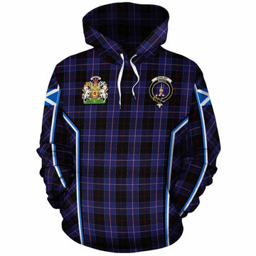 Dunlop Tartan Crest Cotton Hoodie Scotland Coat of Arm Flag Style