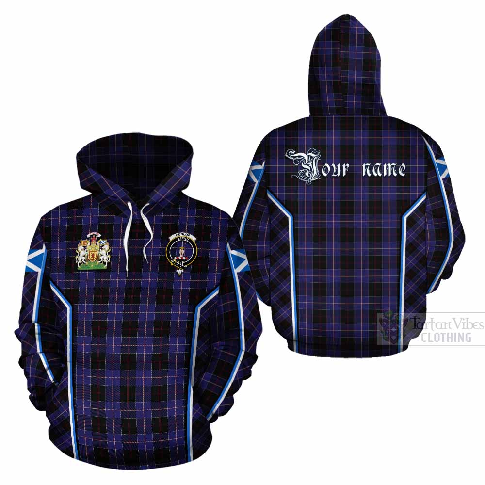 Dunlop Tartan Crest Cotton Hoodie Scotland Coat of Arm Flag Style - Tartan Vibes Clothing