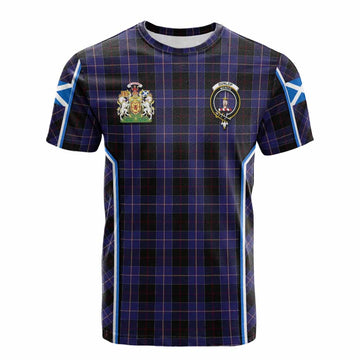 Dunlop Tartan Crest Cotton T-shirt Scotland Coat of Arm Flag Style - Tartan Vibes Clothing
