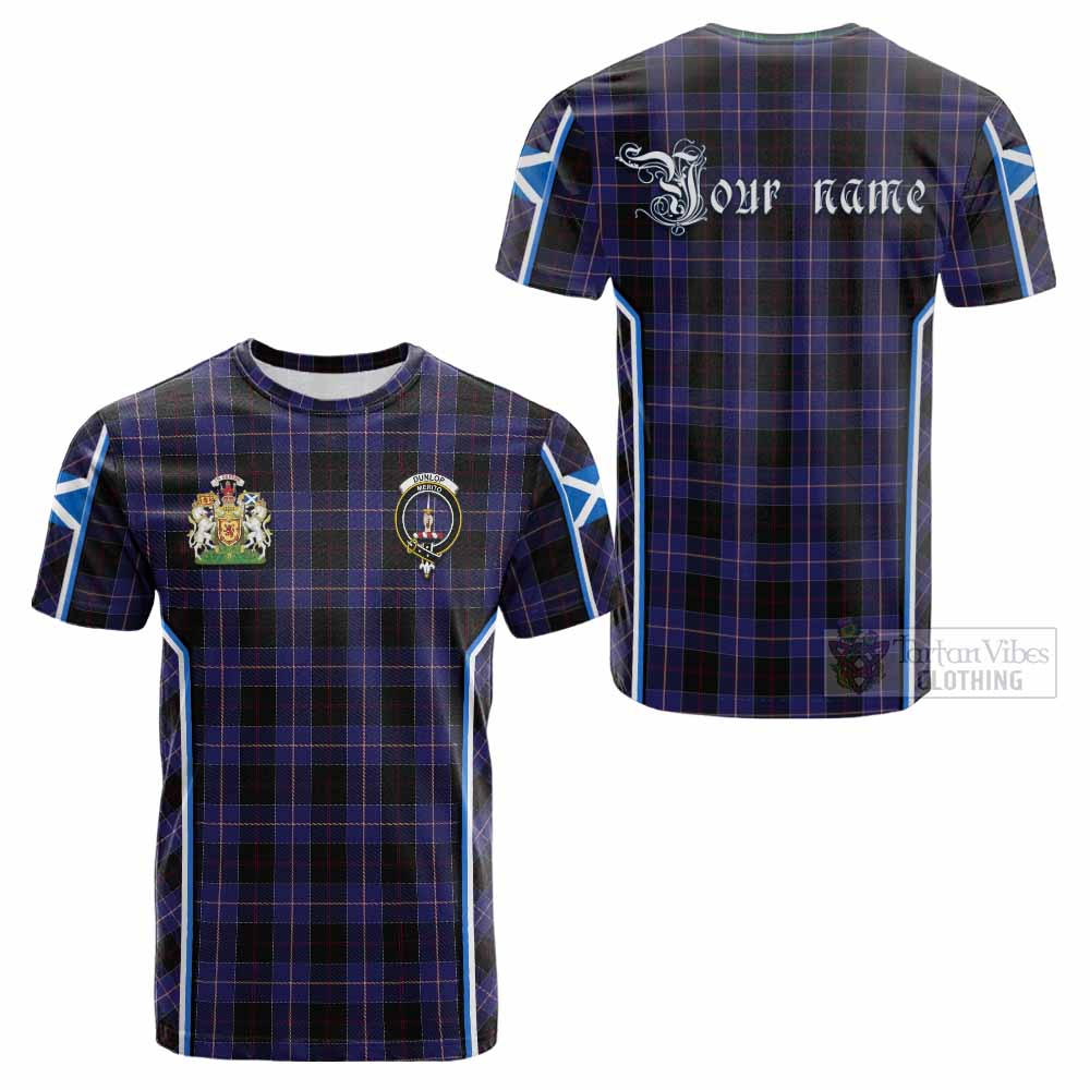 Dunlop Tartan Crest Cotton T-shirt Scotland Coat of Arm Flag Style - Tartan Vibes Clothing