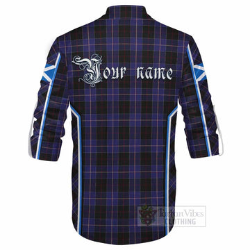 Dunlop Tartan Crest Ghillie Kilt Shirt Scotland Coat of Arm Flag Style