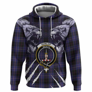Dunlop Tartan Crest Hoodie Ferocious Lion Style