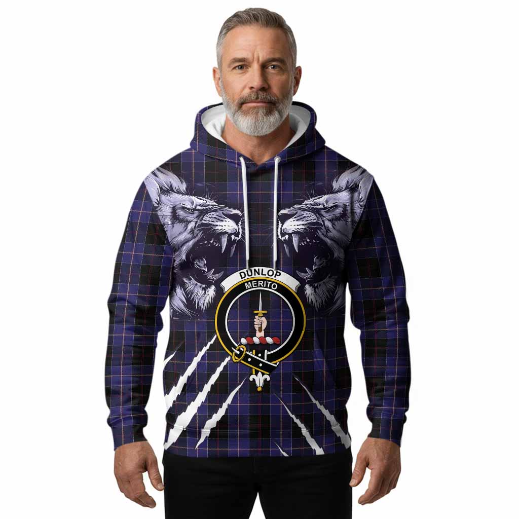 Dunlop Tartan Crest Hoodie Ferocious Lion Style