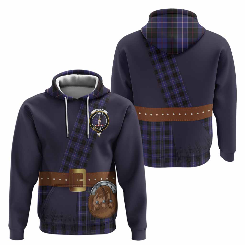 Dunlop Tartan Crest Hoodie Kilt Costume Style