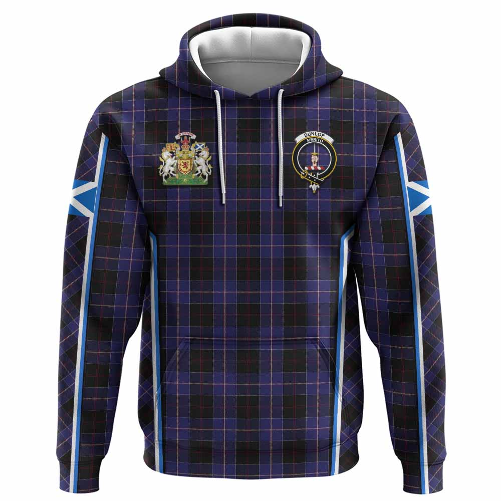 Dunlop Tartan Crest Hoodie Scotland Coat of Arm Flag Style - Tartan Vibes Clothing