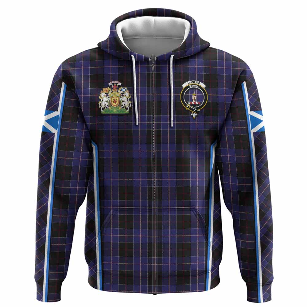 Dunlop Tartan Crest Hoodie Scotland Coat of Arm Flag Style - Tartan Vibes Clothing