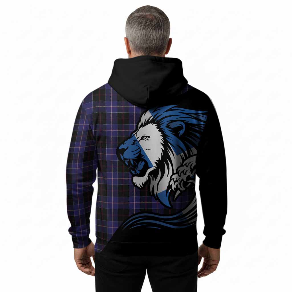 Dunlop Tartan Crest Hoodie Scottish Golden Lions Wave Flow