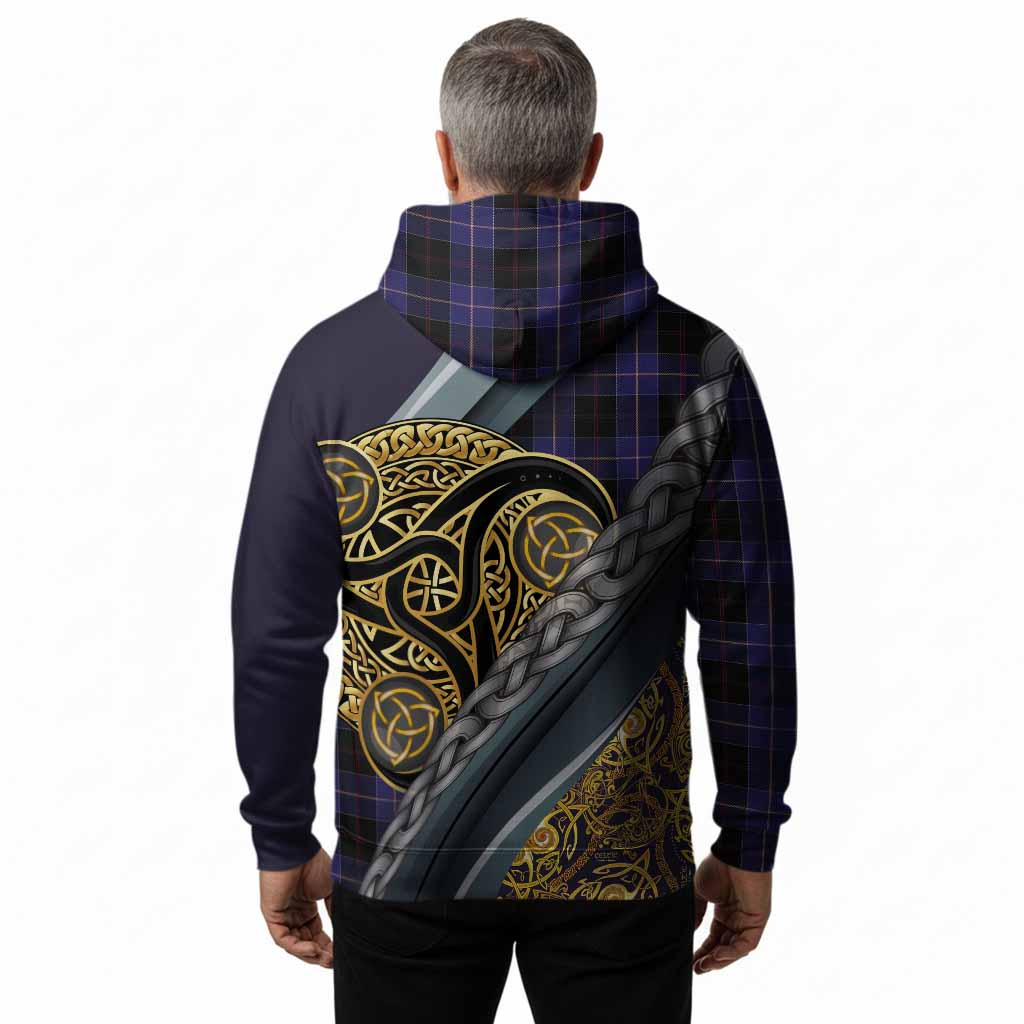 Dunlop Tartan Crest Hoodie Scottish Triskele Celtic