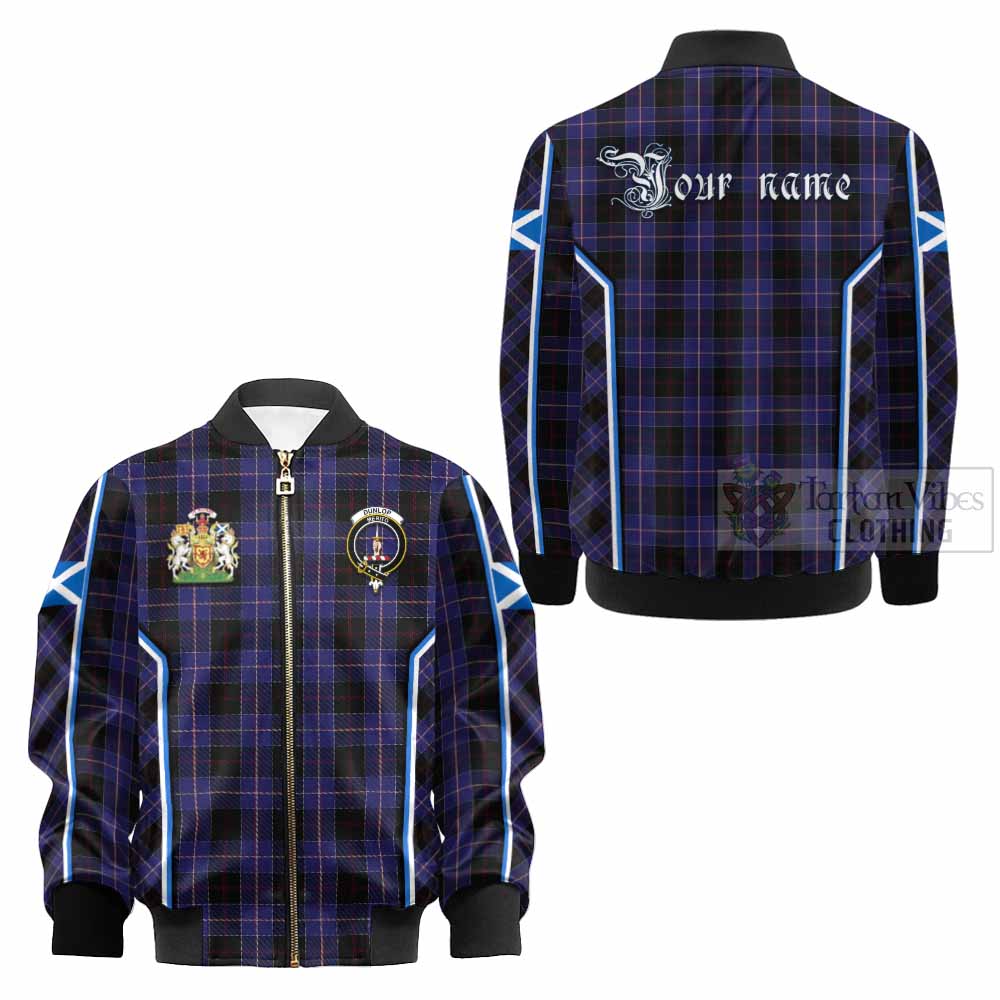 Dunlop Tartan Crest Kid Bomber Jacket Scotland Coat of Arm Flag Style - Tartan Vibes Clothing