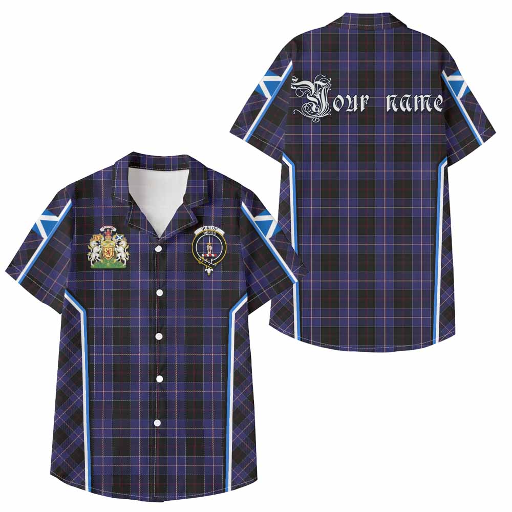 Dunlop Tartan Crest Kid Hawaiian Shirt Scotland Coat of Arm Flag Style - Tartan Vibes Clothing