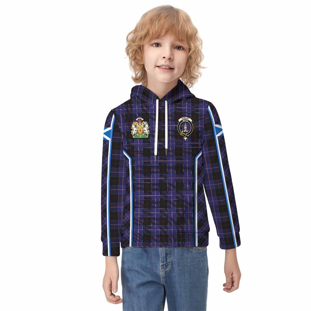 Dunlop Tartan Crest Kid Hoodie Scotland Coat of Arm Flag Style - Tartan Vibes Clothing