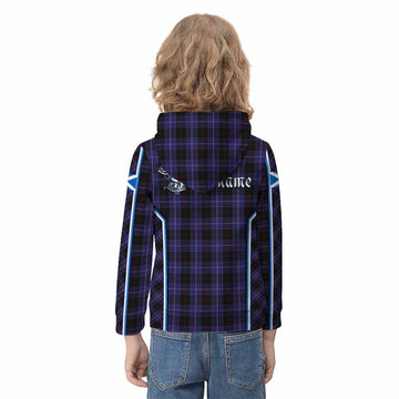 Dunlop Tartan Crest Kid Hoodie Scotland Coat of Arm Flag Style