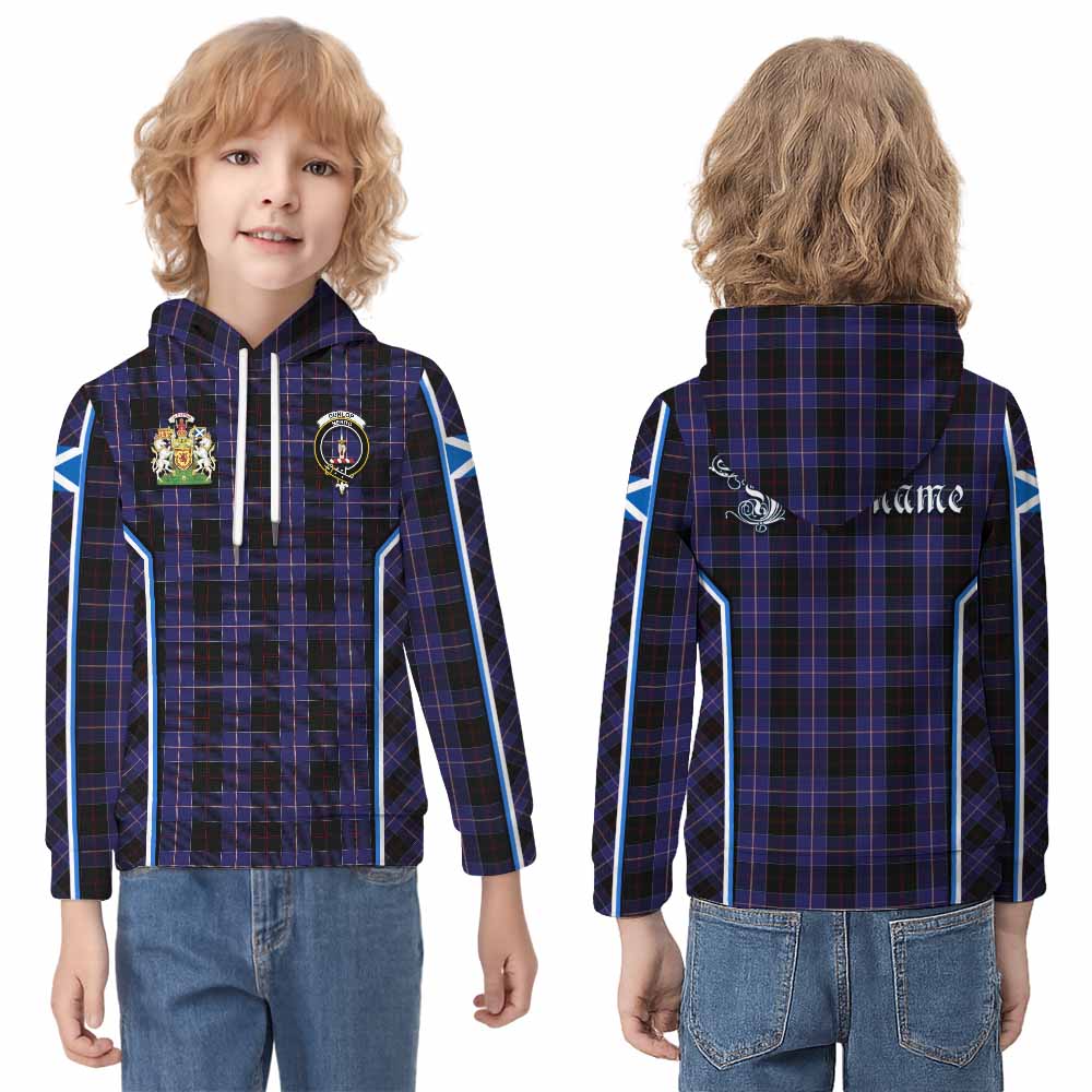 Dunlop Tartan Crest Kid Hoodie Scotland Coat of Arm Flag Style - Tartan Vibes Clothing