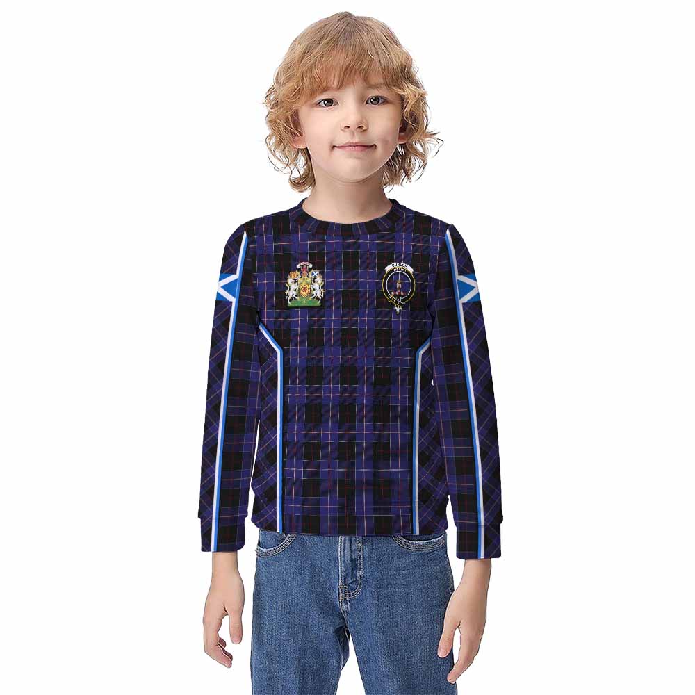 Dunlop Tartan Crest Kid Knitted Sweatshirt Scotland Coat of Arm Flag Style - Tartan Vibes Clothing