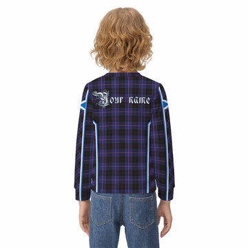Dunlop Tartan Crest Kid Knitted Sweatshirt Scotland Coat of Arm Flag Style