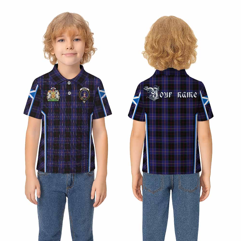 Dunlop Tartan Crest Kid Polo Shirt Scotland Coat of Arm Flag Style - Tartan Vibes Clothing