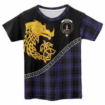 Dunlop Tartan Crest Kid T-shirt Legendary Dragon Knot Half Style