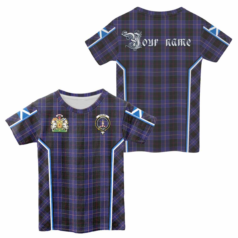 Dunlop Tartan Crest Kid T-shirt Scotland Coat of Arm Flag Style - Tartan Vibes Clothing
