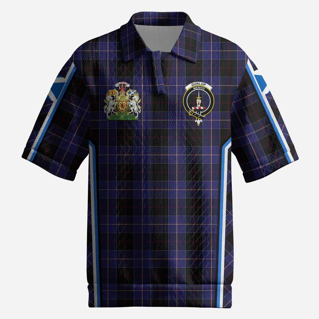 Dunlop Tartan Crest Men’s Polo Sweater Top Scotland Coat of Arm Flag Style