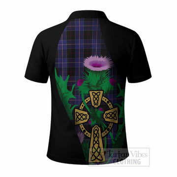 Dunlop Tartan Crest Polo Shirt Celtic Cross Thistle Flowers