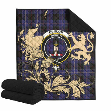 Dunlop Tartan Crest Premium Quilt with Scottish Iconic Symbols 