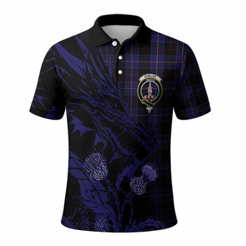 Dunlop Tartan Crest Scottish Polo Shirt Dragon and Thistle