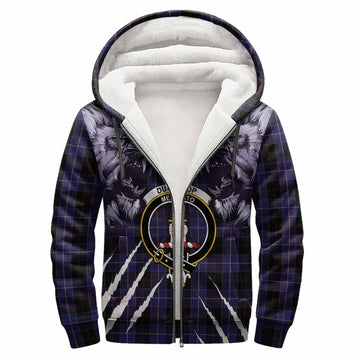Dunlop Tartan Crest Sherpa Hoodie Ferocious Lion Style