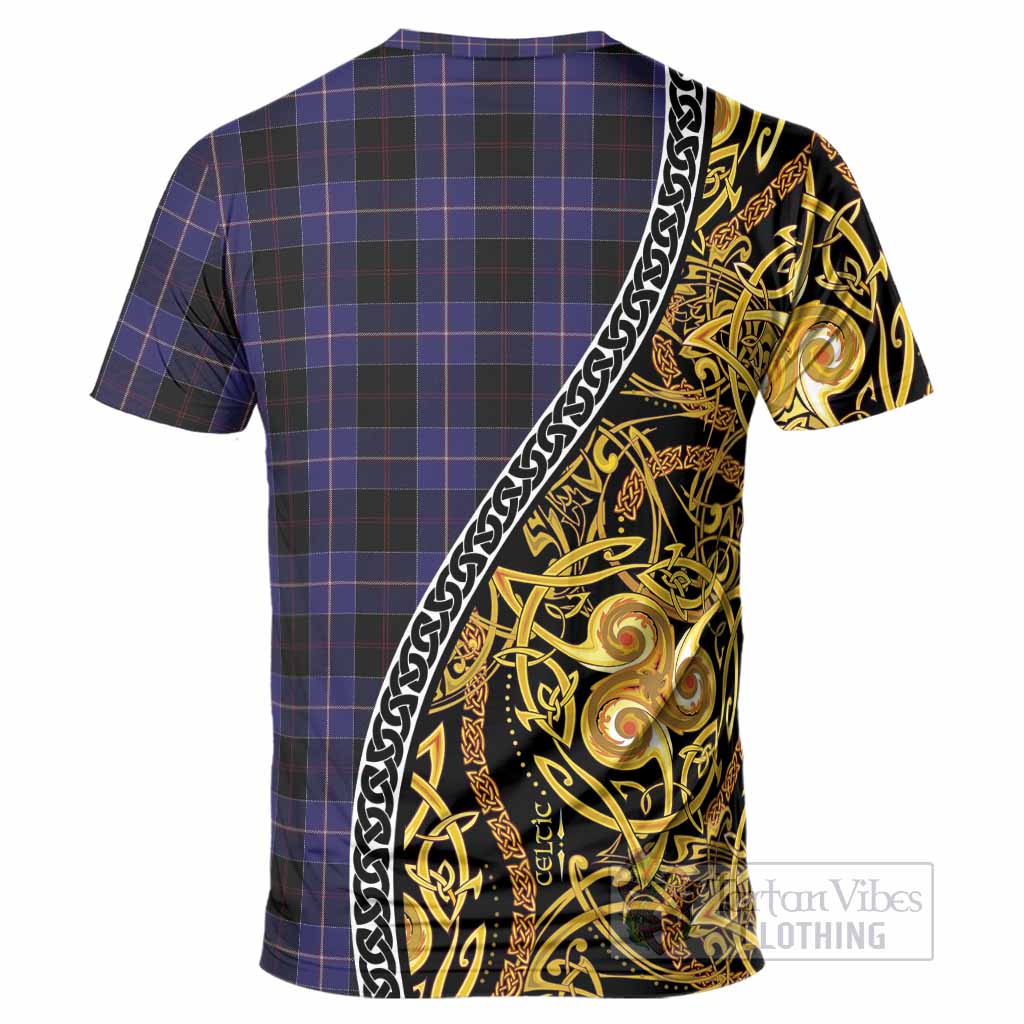 Dunlop Tartan Crest T-Shirt Celtic Knot and Triple Trickle Spiral Symbols
