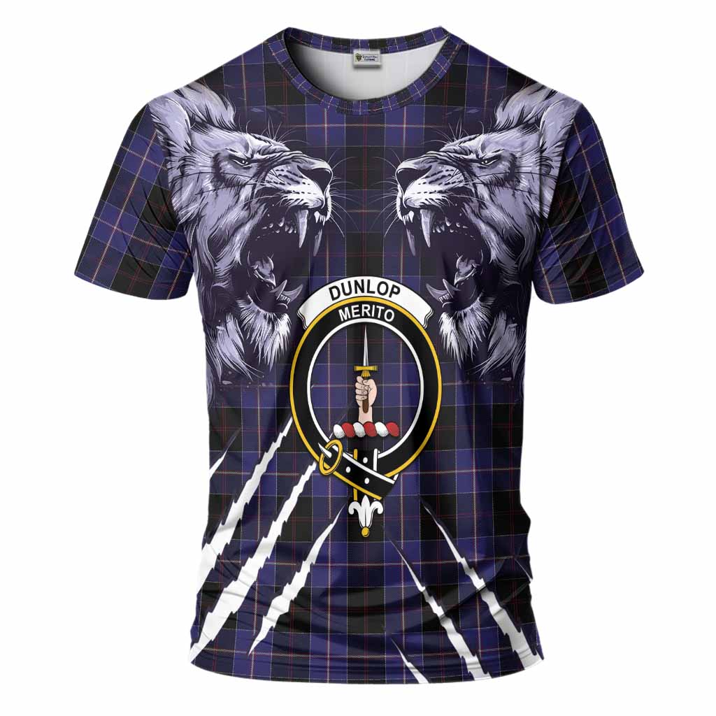 Dunlop Tartan Crest T-Shirt Ferocious Lion Style