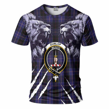 Dunlop Tartan Crest T-Shirt Ferocious Lion Style