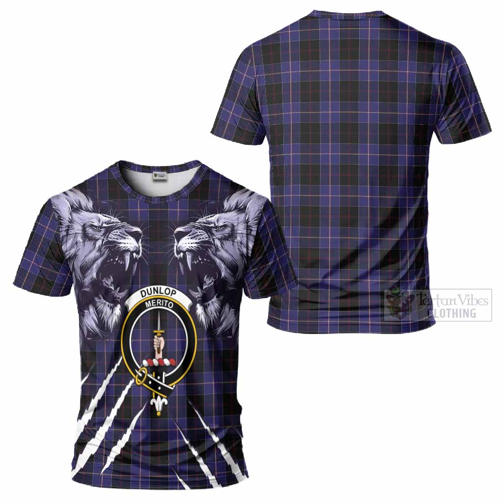 Dunlop Tartan Crest T-Shirt Ferocious Lion Style