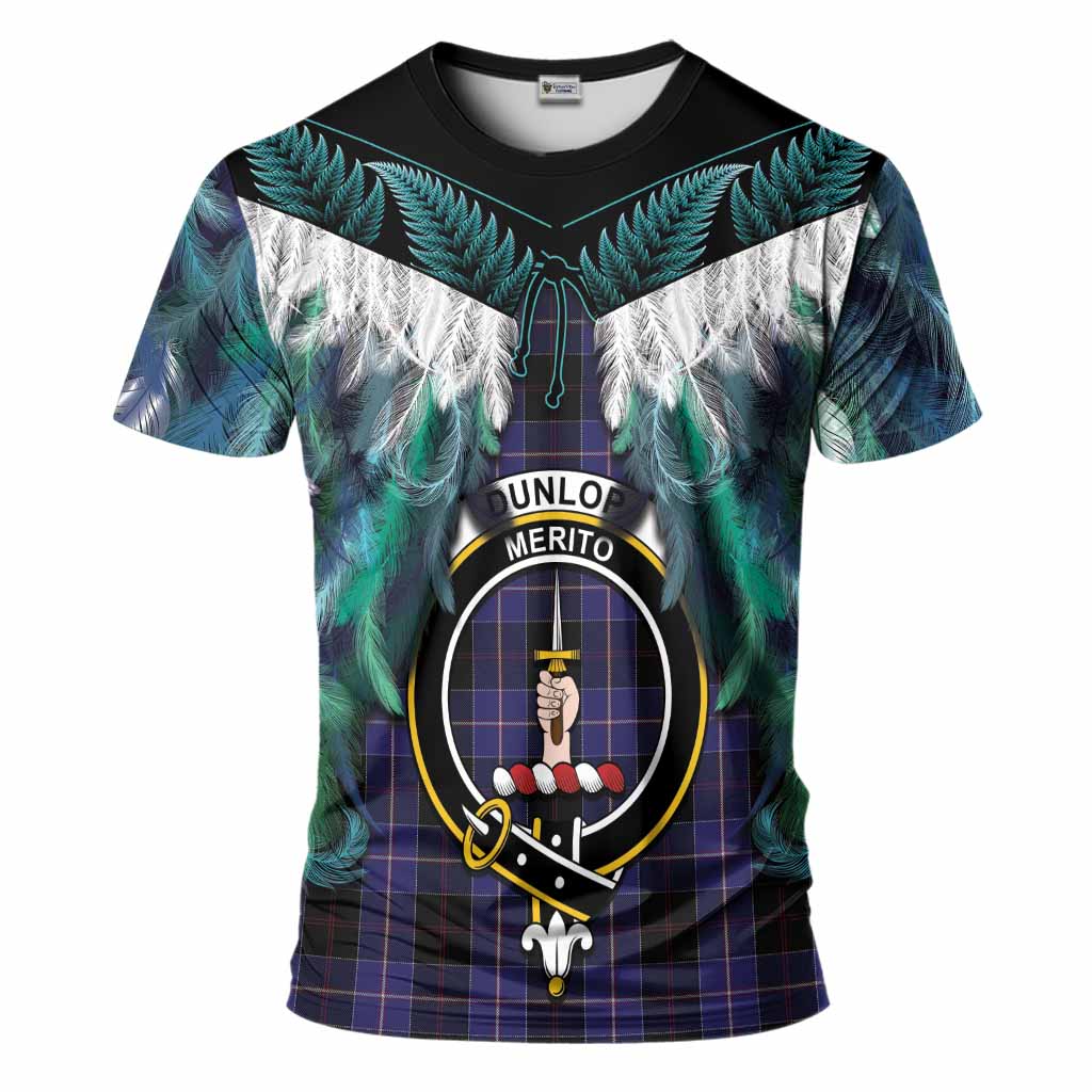Dunlop Tartan Crest T-Shirt New Zealand Maori Korowai Cloak