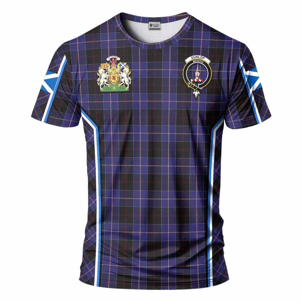 Dunlop Tartan Crest T-shirt Scotland Coat of Arm Flag Style - Tartan Vibes Clothing