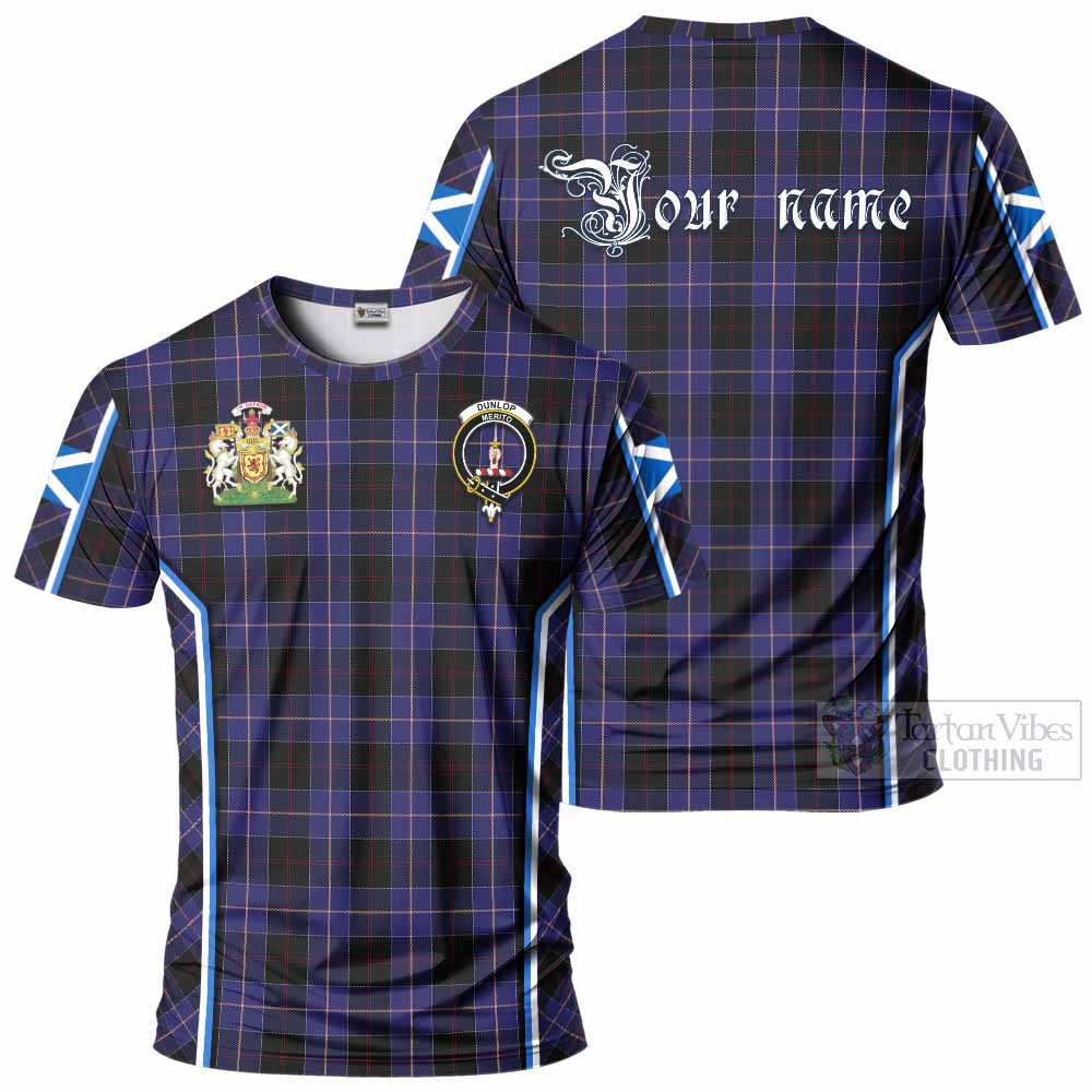 Dunlop Tartan Crest T-shirt Scotland Coat of Arm Flag Style - Tartan Vibes Clothing