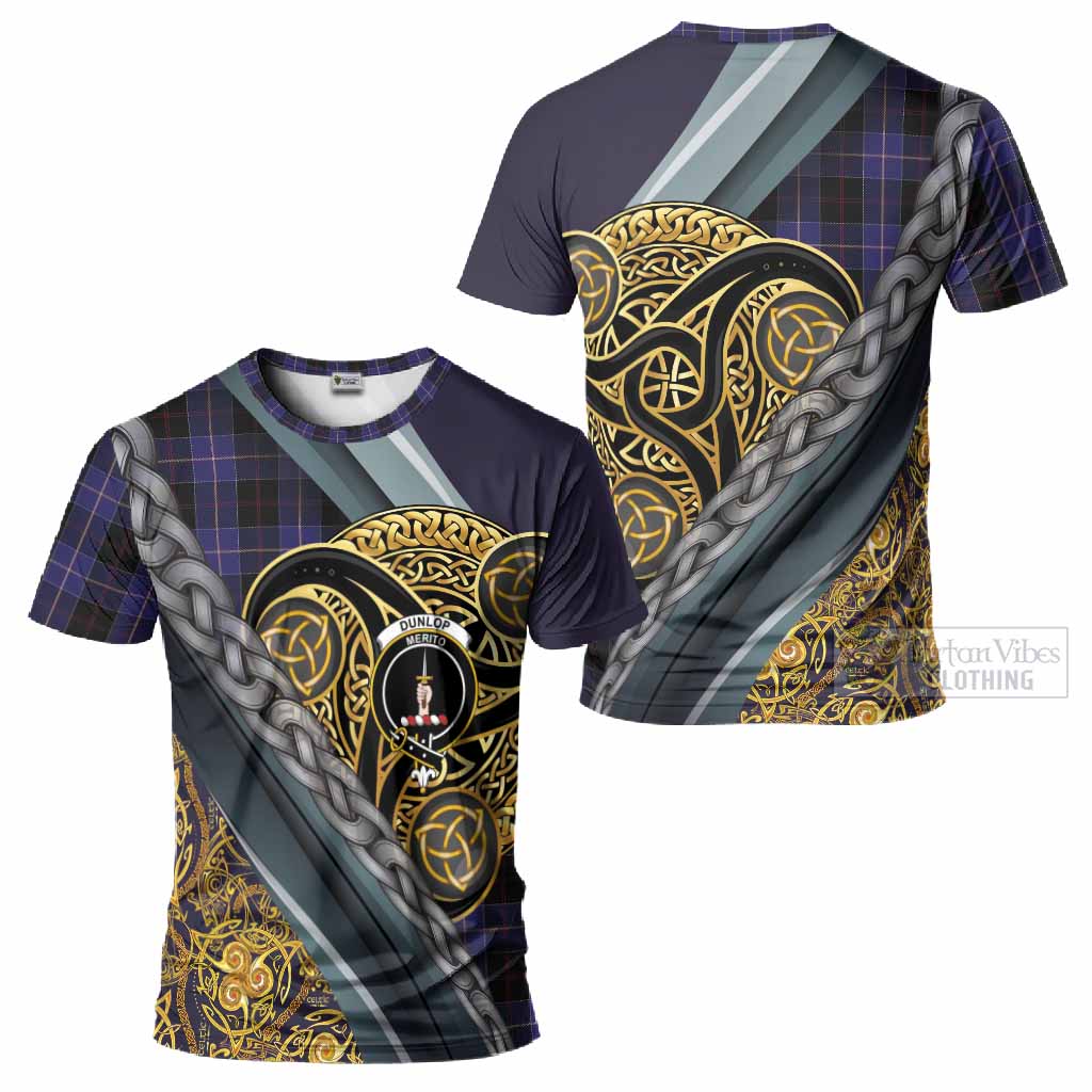 Dunlop Tartan Crest T-Shirt Scottish Triskele Celtic