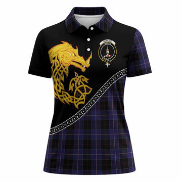 Dunlop Tartan Crest Women Polo Shirt Legendary Dragon Knot Half Style