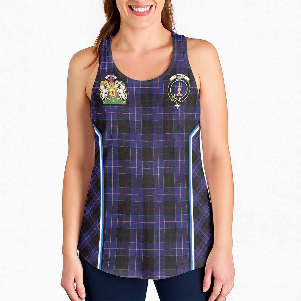 Dunlop Tartan Crest Women Racerback Tanks Scotland Coat of Arm Flag Style - Tartan Vibes Clothing