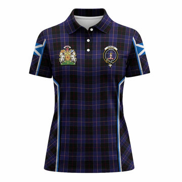 Dunlop Tartan Crest Women's Polo Shirt Scotland Coat of Arm Flag Style