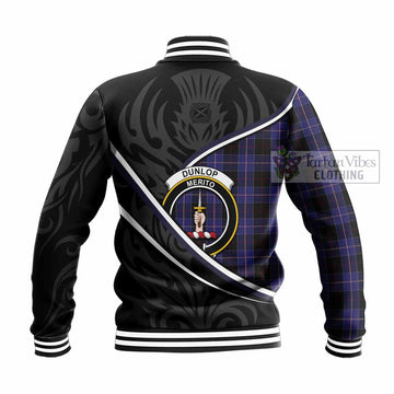 Dunlop Tartan Family Crest Baseball Jacket Celtic Scottish Thistle Floral
