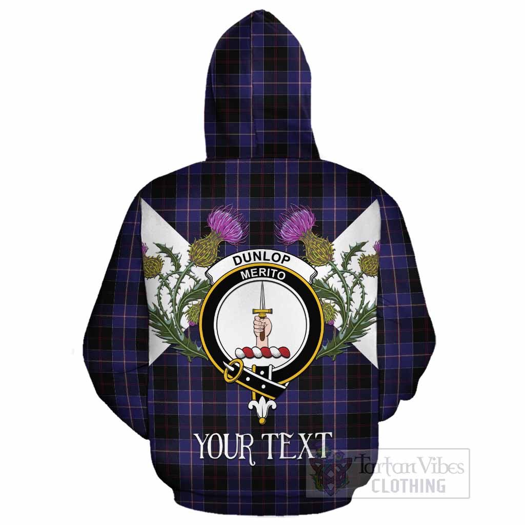 Dunlop Tartan Family Crest Cotton Hoodie Scottish Burns Night Thistle Floral