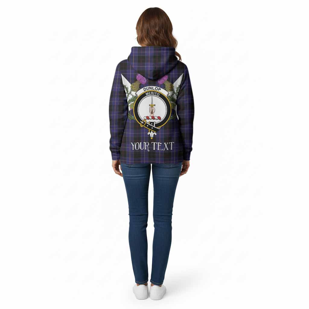 Dunlop Tartan Family Crest Cotton Hoodie Scottish Burns Night Thistle Floral