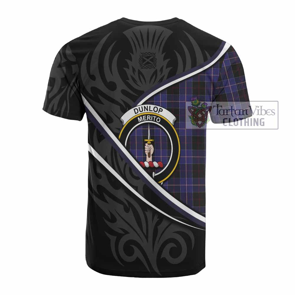 Dunlop Tartan Family Crest Cotton T-shirt Celtic Scottish Thistle Floral - Tartan Vibes Clothing