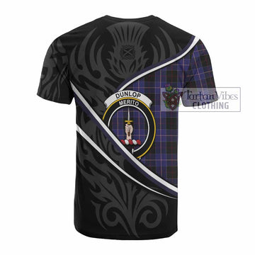 Dunlop Tartan Family Crest Cotton T-shirt Celtic Scottish Thistle Floral - Tartan Vibes Clothing