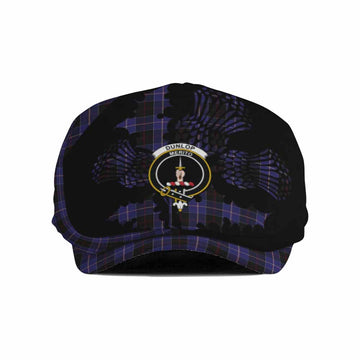 Dunlop Tartan Family Crest Flat Cap, Jeff Cap Scotland Thistle Floral