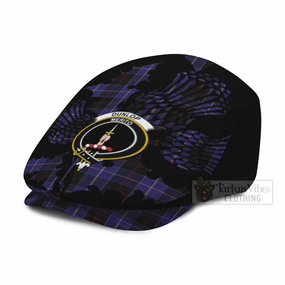 Dunlop Tartan Family Crest Flat Cap, Jeff Cap Scotland Thistle Floral