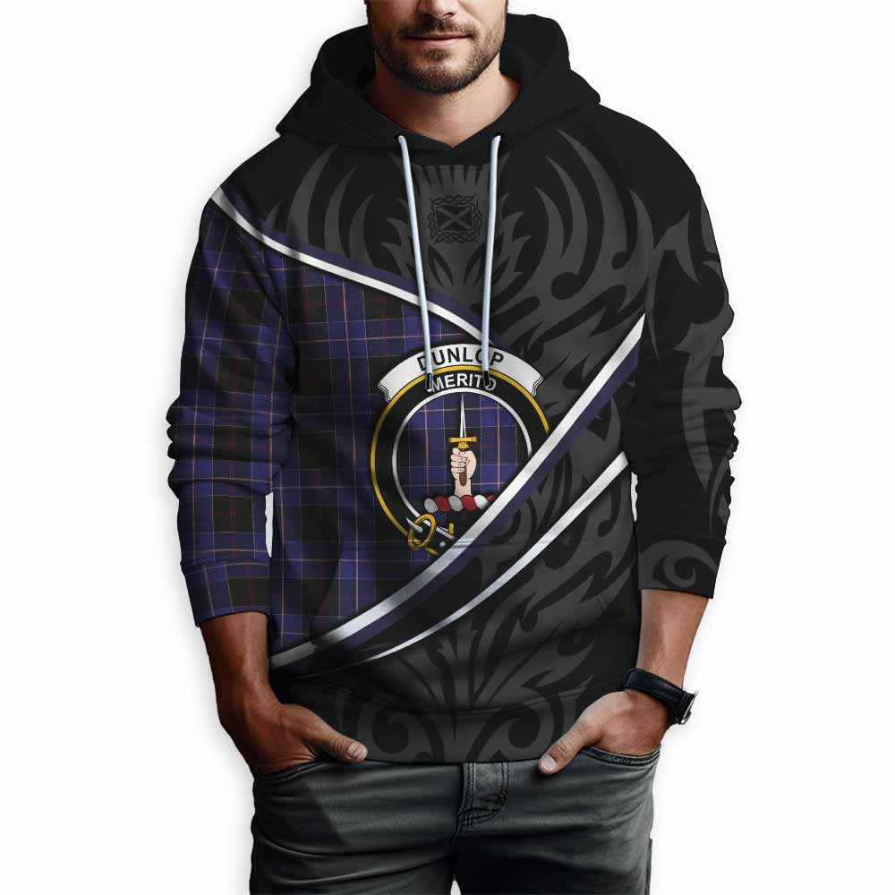 Dunlop Tartan Family Crest Hoodie Celtic Scottish Thistle Floral - Tartan Vibes Clothing