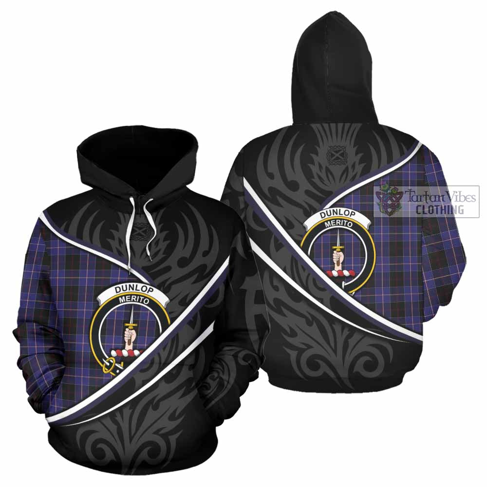 Dunlop Tartan Family Crest Hoodie Celtic Scottish Thistle Floral - Tartan Vibes Clothing